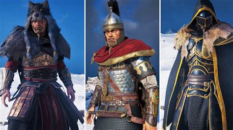 Assassin S Creed Valhalla All Helix And DLC Armor Sets Showcase 4K