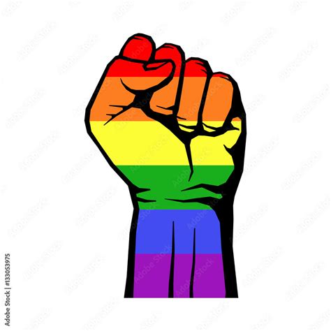 fight for gay lgbt rights rainbow fist white background stock vector adobe stock