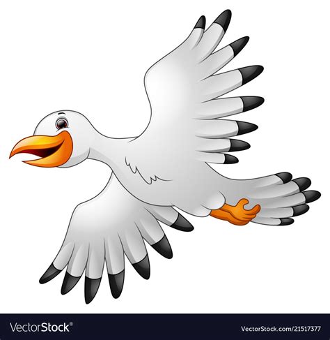 Cartoon Seagulls Flying Royalty Free Vector Image