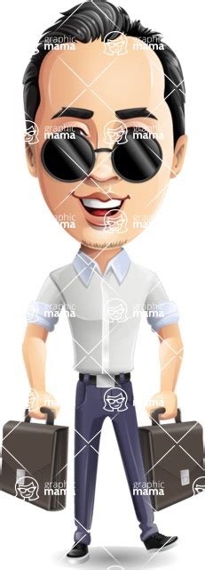 Cartoon Chinese Man Vector Character 112 Illustrations With Two
