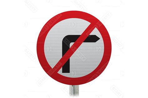 No Right Turning Permanent Road Sign 612 In Stock