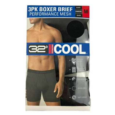 32 degrees cool men s 3pk performance mesh boxer briefs medium 32 34 waist ebay