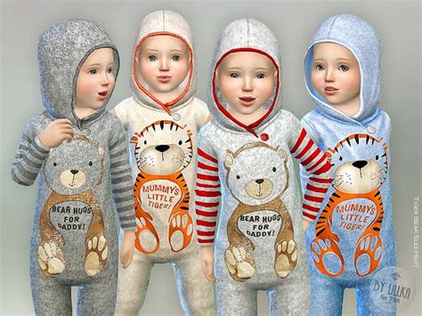 Sims 4 Ccs The Best Tiger Bear Sleepsuit By Lillka
