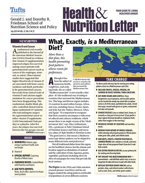 Tufts University Health And Nutrition Letter University Health News