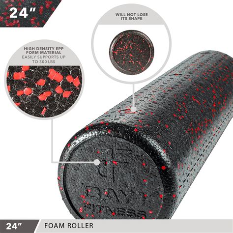 Day1fitness High Density Muscle Foam Rollers Speckled Red 24 In