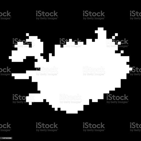 Pixel Map Of Iceland Vector Illustration Stock Illustration Download