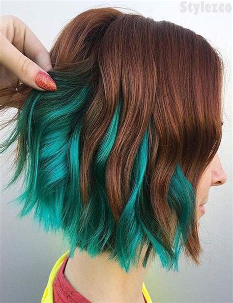 Brown And Green Hair Color Combinations For 2018 2019 Stylezco