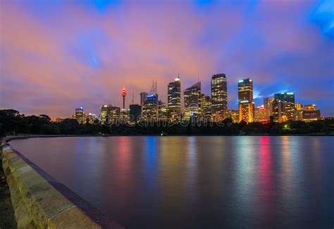 Sydney City Australia At Night Editorial Photography