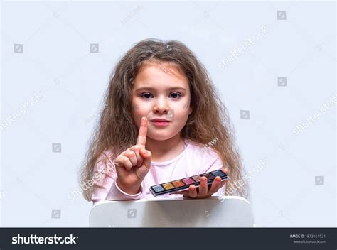 Portrait Pretty Little Girl Makeup Isolated Stock Photo 1873151521