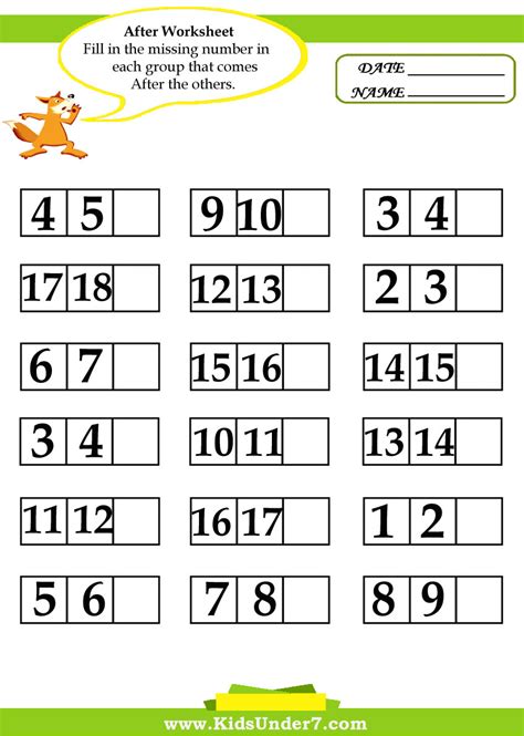 Number Before And After Worksheets For Kindergarten Before Between