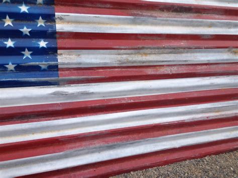 Rustic American Flag Large Corrugated Metal American Flag 6 Etsy