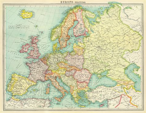 Antique Europe Digital Map Europe Printable Map Poster Etsy