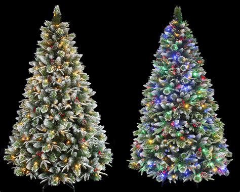 Buy Super Dual Flocked Pine Christmas Tree Pre Lit With Color Changing