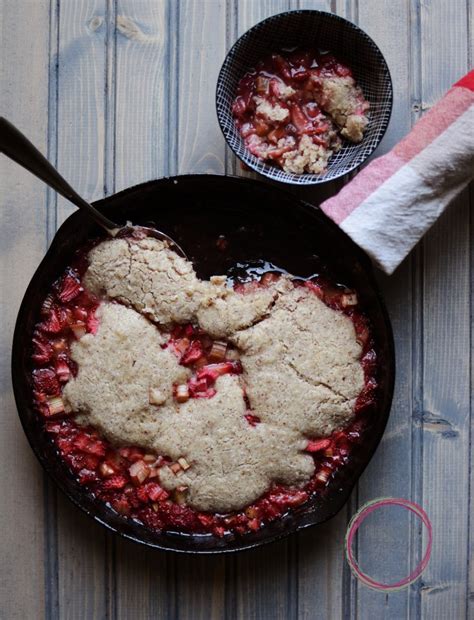 Cast Iron Strawberry Rhubarb Cobbler Cooking With Zo