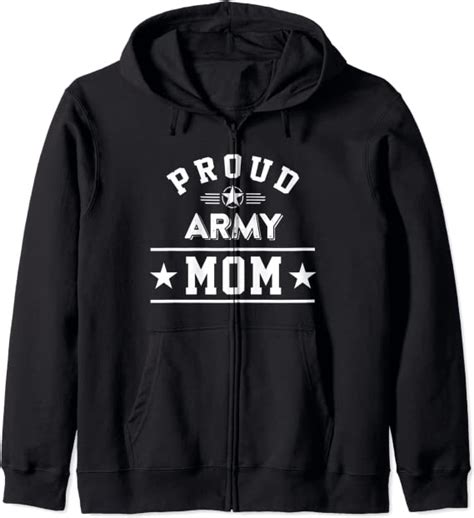 Proud Army Mom T Zip Hoodie Clothing