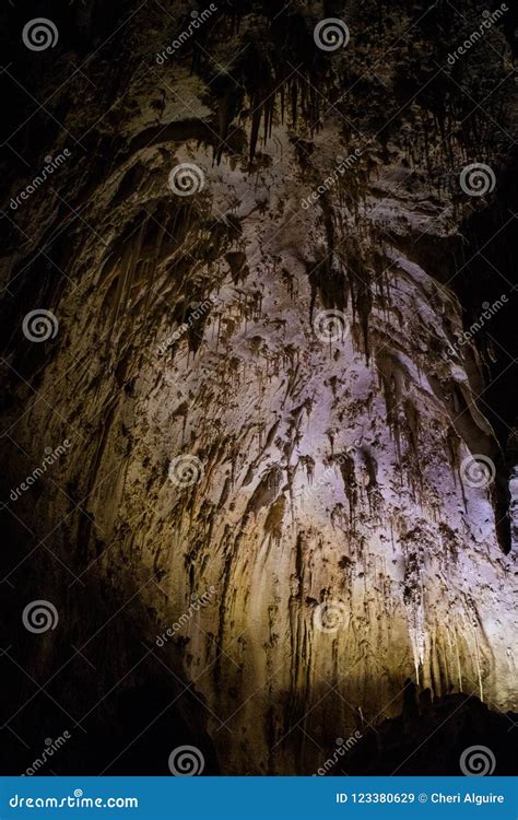Cave Stalactites In Carlsbad Cavern National Park New Mexico Stock