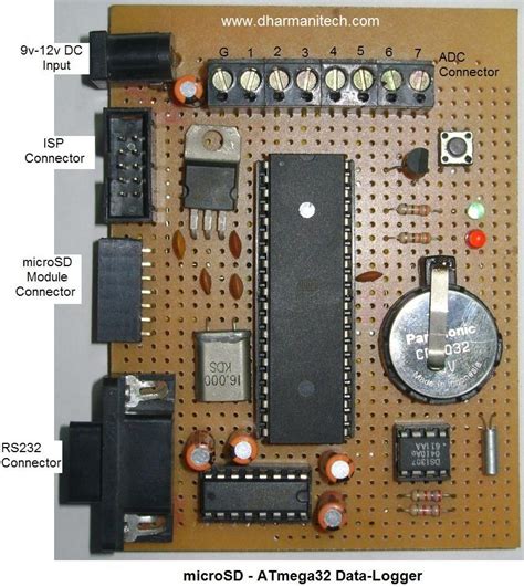 Microsd Atmega32 Data Logger Microcontroller Projects