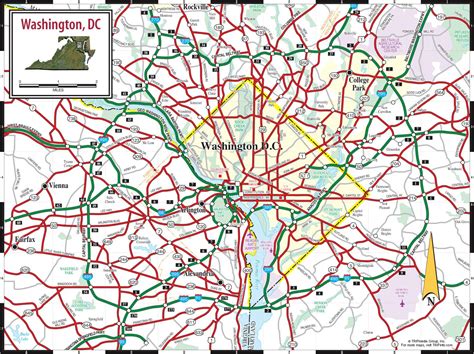 Washington Dc Metro Map With Street Overlay Map Vector