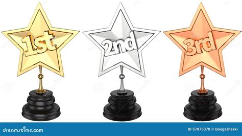 First Second And Third Place Trophies Stock Illustration Illustration