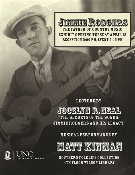 Jimmie Rodgers Exhibit Opening April 13 Field Trip South