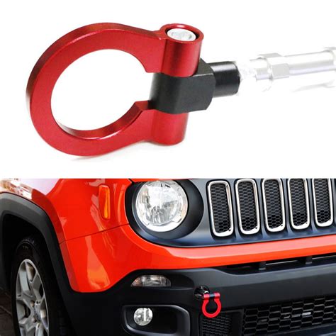 Ijdmtoy Red Track Racing Style Tow Hook Ring For 2015 Up Jeep Renegade
