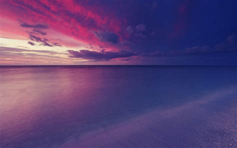 Purple And Pink Ocean Sunset Hd Wallpaper Background Image