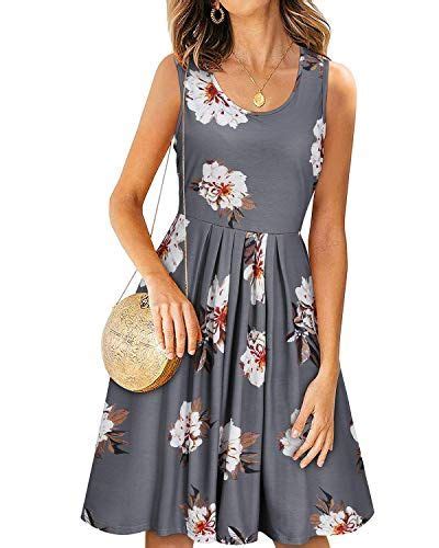Kilig Women Summer Casual Dress Loose Print Pleated Sleeveless Mini
