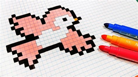 Pixel Art Hecho a mano Cómo dibujar un Pájaro Dibujos en cuadricula Cuadricula para dibujar