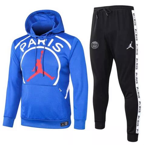 Psg Jordan 202021 Tracksuits Hoodie Sweatshirt Blue And Pants Model