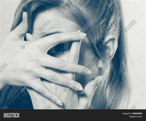 Shy Girl Hiding Her Image And Photo Free Trial Bigstock