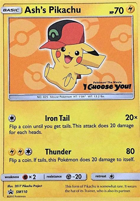 Ashs Pikachu Sm110 Sm Black Star Promos 2017 Pokemon Card