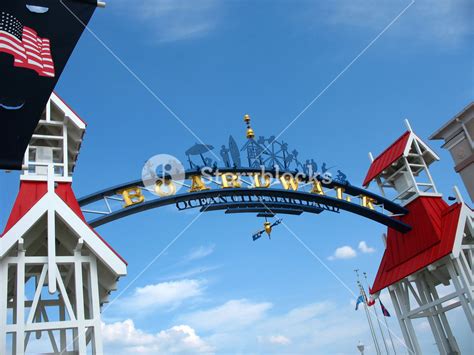 The Famous Public Boardwalk Sign Located At The Main Entrance Of The