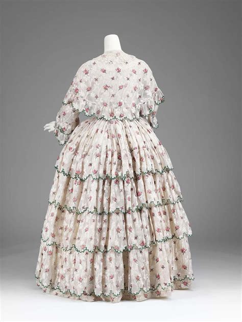Dress W Matching Cape Image 2 American 1850 Cotton Museum Of