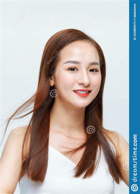 Beautiful Young Asian Woman With Clean Fresh Skin Stock Photo Image