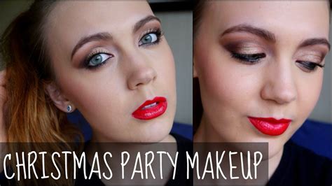 Christmas Party Makeup Tutorial Red Lips And Golden Eyes Youtube