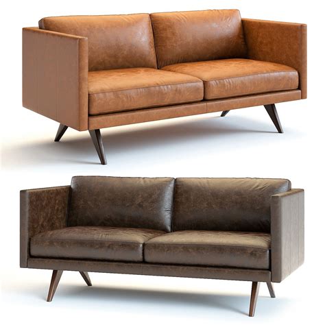3D West Elm - Brooklyn Leather Sofa | CGTrader