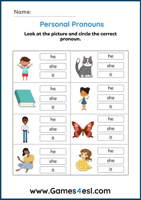 Download These Pronoun Worksheets And Use Them In Class Today Below