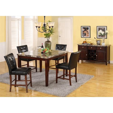 Shop Radian Faux Marble 5 Piece Bar Table Set Free Shipping Today