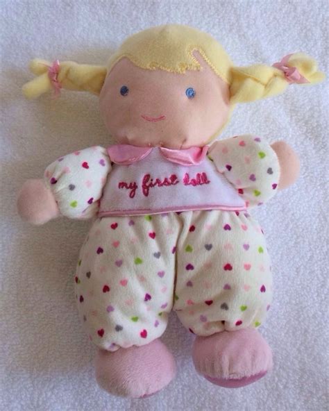 Carters My First Doll Lovey Rattle Child Of Mine Blonde Pigtails Plush