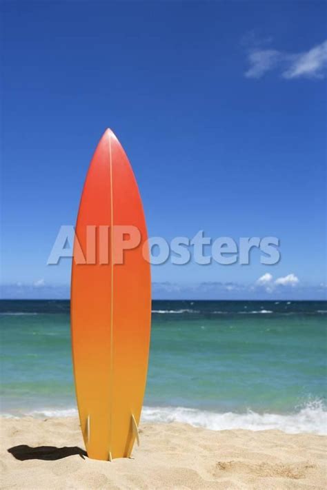 Surfboard On Beach Landscapes Photographic Print 41 X 61 Cm