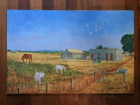 Giclée Canvas Print Of Original Sheep Barn Oil Painting By Karen