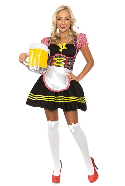 Ladies Beer Maid Oktoberfest Wench German Heidi Fancy Dress Bavarian Costume