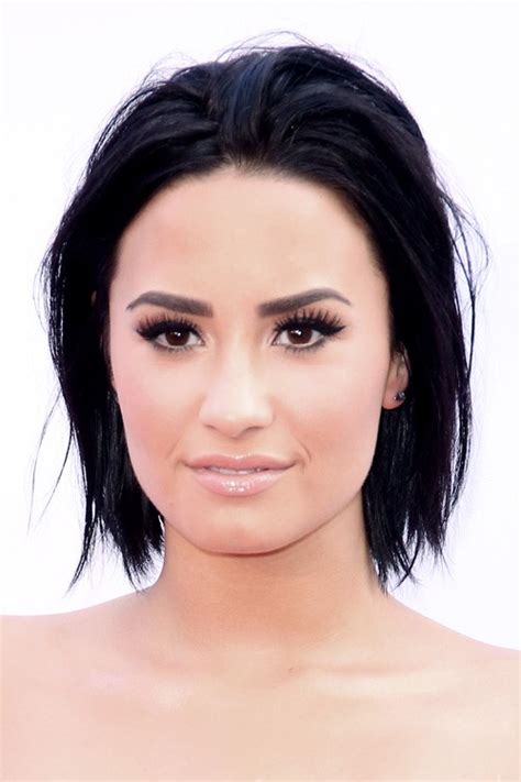 Demi Lovato Straight Black Bob Layered Bob Hairstyle Steal Her Style