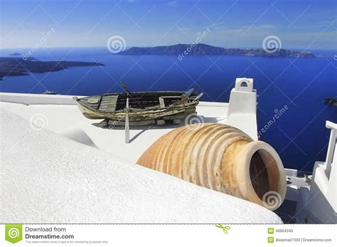 Vista Pittoresca Dellisola Di Santorini Grecia Immagine Stock