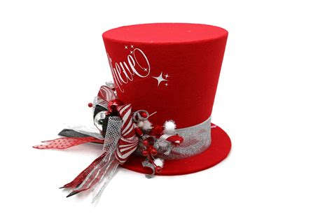 Believe Christmas Tree Topper Top Hat Tree Topper Christmas Table