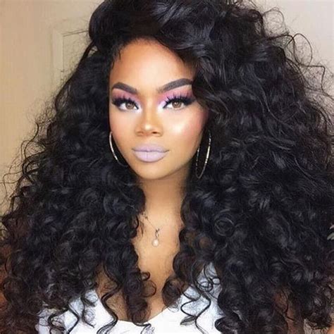 7a Thick Curly Brazilian Virgin Hair Front Lace Wigs Unprocessed Human