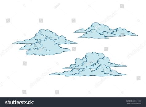 Set Cumulus Clouds Your Design Vector Stock Vector Royalty Free