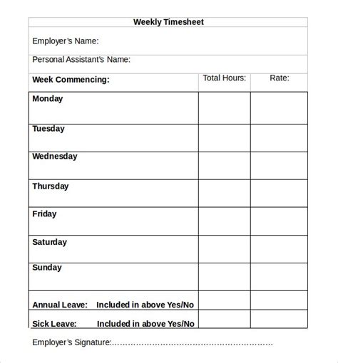 27 Blank Timesheet Templates Free Sample Example Format Download