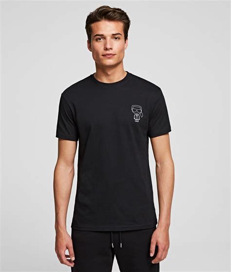 Karl Lagerfeld Cotton Karl Ikonik Small Outline T Shirt In Black For Men Lyst