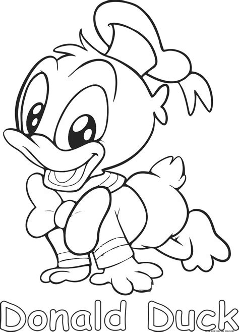Donald Duck Baby Coloring Pages For Kidsfree Print Out Cartoon